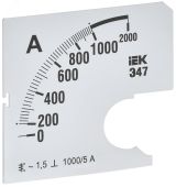 Шкала сменная для амперметра Э47 1000/5А класс точности 1,5 72х72мм IPA10D-SC-1000 IEK