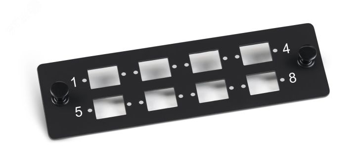 Адаптерная панель на 8 SC simplex (LC duplex), цвет черный 10804c Cabeus