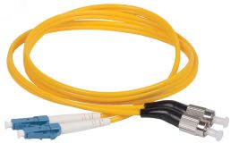 Патч-корд оптический переходной (шнур коммутационный) для одномодового кабеля (SM) 9/125 (OS2) FC/UPC-LC/UPC двойного исполнения (Duplex) LSZH 3м FPC09-FCU-LCU-C2L-3M ITK