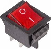 Выключатель клавишный 250V 16А (4с) ON-OFF красный с подсветкой, REXANT 36-2330 REXANT