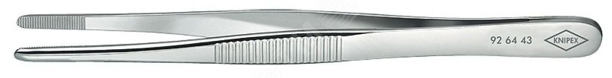 Пинцет захватный прецизионный закруглённые зазубренные губки шириной 2 мм пружинная сталь хромированный L-120 мм KN-926443 KNIPEX