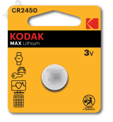 Батарейка Kodak CR2450-BL1 MAX Lithium (60/240/36000) Б0050401 KODAK