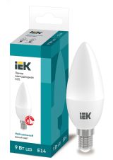 Лампа светодиодная LED 9вт Е14 белый матовая свеча ECO LLE-C35-9-230-40-E14 IEK