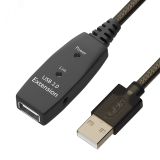 Удлинитель USB 2.0 AM на AF, 10 м., активный, с усилителем сигнала, разъем для доп.питания 1000665229 Greenconnect