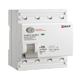 Выключатель дифференциального тока ВД-100N (S) 4P 25А 100мА тип AC эл-мех 6кА PROXIMA EKF E1046MS25100 EKF