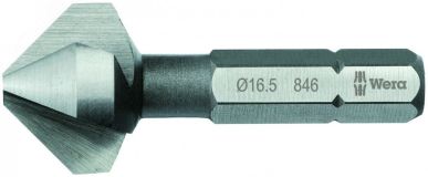 Насадка-зенкер конический трехканавочный 846/1 хвостовик 1/4 C 6.3 16.50 x 40 мм WE-104634 Wera