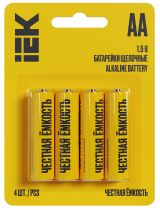 Батарейка щелочная Alkaline LR06/AA (4шт/бли стер) ABT-LR06-OP-L04 IEK