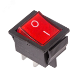 Выключатель клавишный 250V 16А (4с) ON-OFF красный с подсветкой (RWB-502, SC-767, IRS-201-1) Индивидуальная упаковка 1 шт, REXANT 36-2330-1 REXANT
