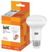 Лампа светодиодная LED рефлекторная 8вт E27 R63 тепло-белый ECO LLE-R63-8-230-30-E27 IEK