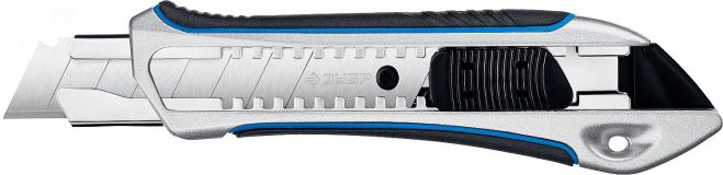 Нож металлический обрезиненный с автостопом Титан-А, сегмент. лезвия 18 мм, Профессионал 09177_z02 ЗУБР