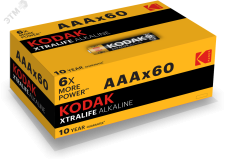 Батарейка LR03-60 (4S) colour box XTRALIFE Alkaline [K3A-60] (60/1200/38400) Б0029221 KODAK