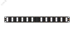 Панель 19'', 1U, 24 угловых порта, Кат.5e, RJ45/8P8C, неэкран., черная ЭКО25798 NIKOMAX