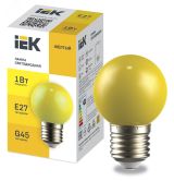 LIGHTING Лампа светодиодная декоративная G45 шар 1Вт 230В желтый E27 LLE-G45-1-230-Y-E27 IEK