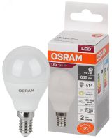 Лампа светодиодная LED 10 Вт E14 3000К 800Лм шарик 220 В (замена 75Вт) OSRAM 4058075579712 LEDVANCE