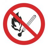 Наклейка ''Запрещается пользоваться открытым огнем и курить'' Р02 (200х200мм) an-3-08 EKF
