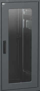 Дверь стеклянная 800мм шкафа LINEA N 18U чер. LN05-18U8X-DR ITK