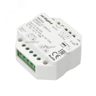Контроллер-выключатель SMART-S1-SWITCH (230V, 3A, 2.4G) (ARL, IP20 Пластик, 5 лет) 028299 Arlight
