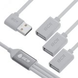 Хаб USB 2.0 на 3 порта, 0.35 м., гибкий, двусторонний угловой, белый 1000636959 Greenconnect