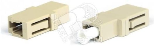 Адаптер оптический проходной LC/PC-LC/PC мм simplex корпус пластиковый бежевый белые колпачки 242820 Hyperline