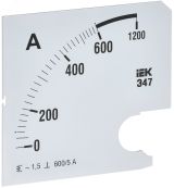 Шкала сменная для амперметра Э47 600/5А класс точности 1,5 96х96мм IPA20D-SC-0600 IEK