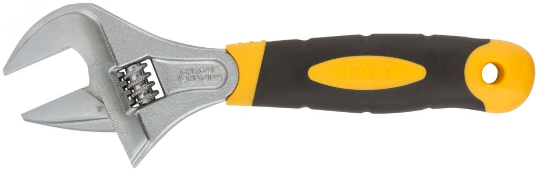Ключ разводной ''Гранд'', CrV, узкие губки, шкала, увеличенный захват, прорезиненная ручка 200 мм (40 мм) 70192 FIT