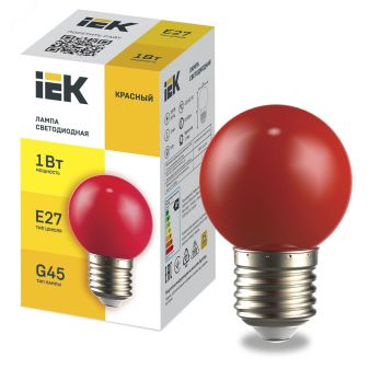 Лампа светодиодная декоративная G45 шар 1Вт 230В красный E27 LLE-G45-1-230-R-E27 IEK