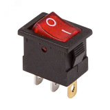 Выключатель клавишный 12V 15А (3с) ON-OFF красный с подсветкой Mini, REXANT 36-2170 REXANT
