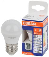 Лампа светодиодная LED 7Вт Е27 4000К 600Лм шар 220В (замена 60Вт) OSRAM 4099854186547 LEDVANCE