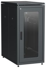Шкаф сетевой 19дюйм LINEA N 24U 600х1000 мм стекл дверь задняя перф черный LN05-24U61-GP ITK