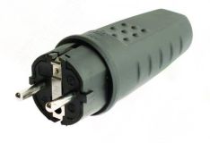 Вилка кабельная каучуковая (ввод кабеля с торца) черная IP20 16А 2P+E 250В DIS1103100 DKC