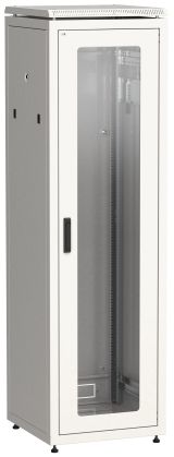 Шкаф сетевой 19' LINEA N 42U 600х600мм стеклянная передняя дверь серый LN35-42U66-G ITK