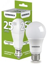 Лампа светодиодная A65 груша 25Вт 230В 4000К E27 GENERICA LL-A65-25-230-40-E27-G IEK