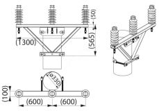 Траверса одноцепная промежуточная для ВЛЗ-35кВ ж/б стойка типа СК SH248.1R ENSTO/ЭНЕРВИК