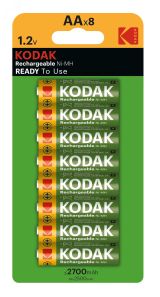 Аккумуляторы NiMH (никель-металлгидридные) Kodak HR6-8BL 2700mAh (48/384/16128) Б0056005 KODAK