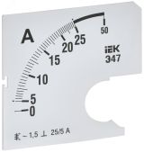 Шкала сменная для амперметра Э47 25/5А класс точности 1,5 72х72мм IPA10D-SC-0025 IEK