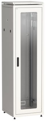 Шкаф сетевой 19дюйм LINEA N 47U 600х600 мм стеклянная передняя дверь. задняя металлическая серый LN35-47U66-GM ITK