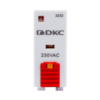 Реле миниатюрное промышленное, 1CO, ком. ток 12А, AgSnO2, напряжение 230V AC, опция: тест-кнопка+светодиод IR-230AC-1CO-D DKC