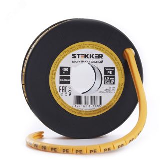 Кабель-маркер PE для провода сеч.4мм, желтый (270 шт в упак) Stekker 39122 STEKKER