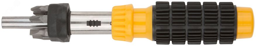 Отвертка реверсивная, 6 CrV бит, желтая ручка с антискользящей накладкой 56295 FIT