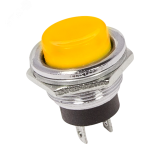 Выключатель-кнопка металл 250V 2А (2с) (ON)-OFF 16.2 желтая, REXANT 36-3354 REXANT