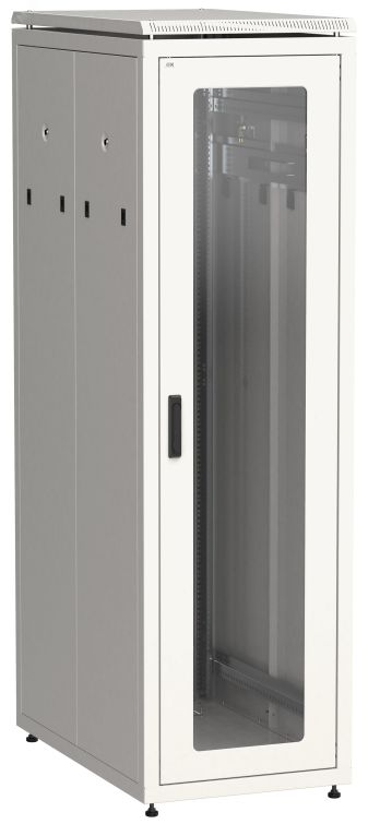 Шкаф напольный сетевой 19'' LINEA N 42U 800х1000мм стеклянная передняя дверь. задняя металлическая серый LN35-42U81-GM ITK