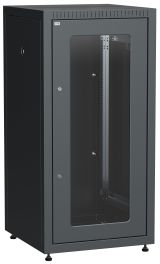 Шкаф LINEA E 18U 600х600мм двери 2шт стекло и металл черный LE05-18U66-GM ITK