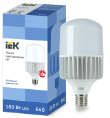 Лампа светодиодная LED 100вт E40 дневной LLE-HP-100-230-65-E40 IEK