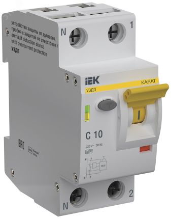 KARAT Устройство защиты от дугового пробоя c автоматическим выключателем 1P+N C 10A IEK KA-DP11-1-010-C IEK