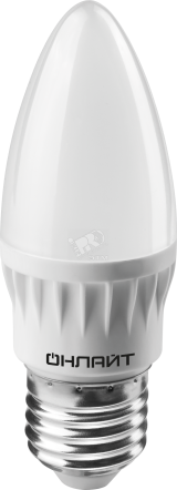 Лампа светодиодная LED 6вт E27 белый матовая свеча 19209 ОНЛАЙТ