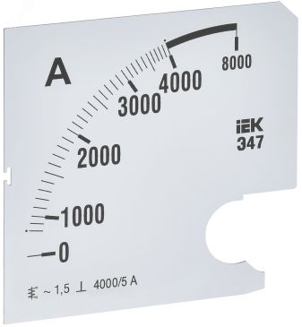 Шкала сменная для амперметра Э47 4000/5А класс точности 1,5 96х96мм IPA20D-SC-4000 IEK