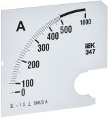 Шкала сменная для амперметра Э47 500/5А класс точности 1,5 96х96мм IPA20D-SC-0500 IEK