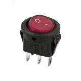 Выключатель клавишный круглый 250V 3А (2с) ON-OFF красный Micro, REXANT 36-2511 REXANT