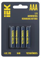 Аккумулятор GREEN Ni-MH AAA 1100мАч (4шт/блистер) AAK-NIMH-03-1100-L04 IEK