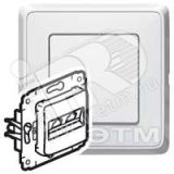 Cariva Блок: выключатель одноклавишный+выключатель двухклавишный+розетка с заземлением белый 773644 Legrand